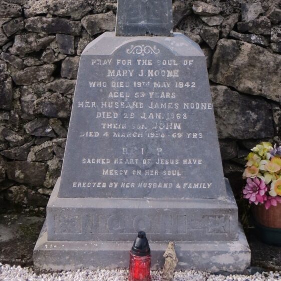 Noone.-Mary-J.-James-and-John- Grave 23: Mary J. Noone and family | Bernadette Forde, Killererin Heritage Society