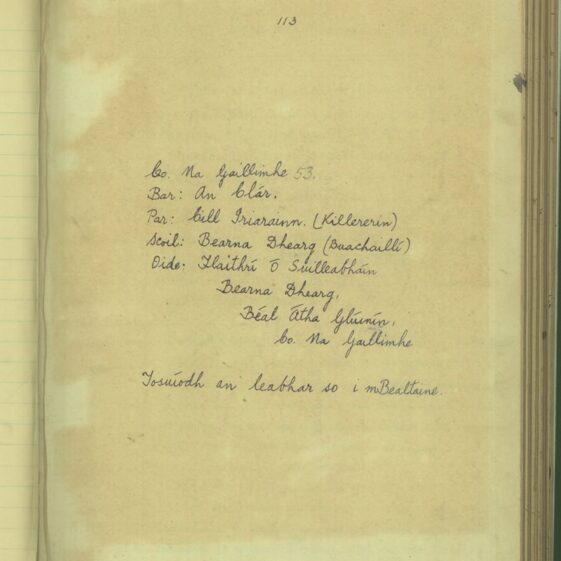 0113 Barnaderg N.S. Schools Folklore Collection Introduction