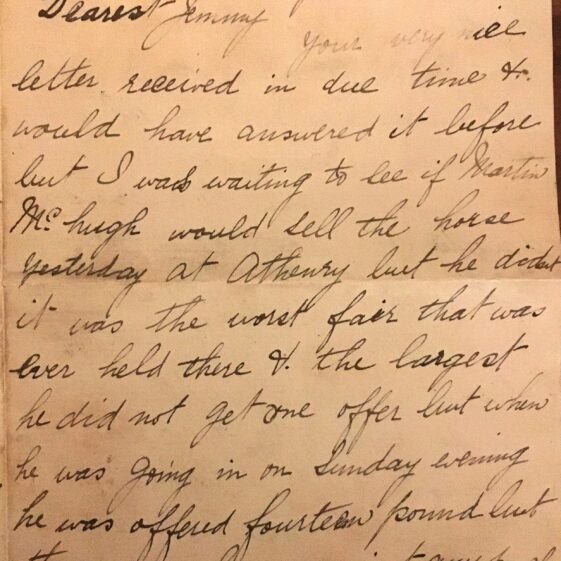 P1 letter posted to James Mullin in 1898 from Ballyglunin | J. Lennon, Dundrum, Co. Dublin