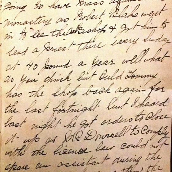 P.3 Letter posted to James Mullin in 1898 from Ballyglunin | J. Lennon, Dundrum, Co. Dublin