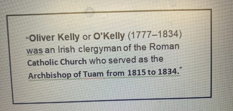 Rev. Dr. Oliver Kelly, Archbishop of Tuam | Wikipedia November 2022