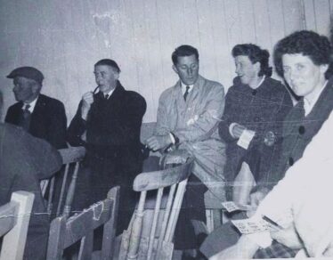 Bingo in Comers' Hall -  L-r Tommy Duggan, Jim Conroy, Billy Fahy, Mary Morrissey and Margaret Hughes