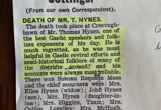 Death of Mr. T. Hynes