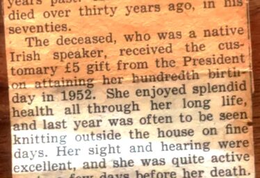 Barnaderg Woman dies at 103
