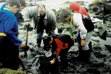Discovering what's in the rock pools supervised by Ass. District Scout Leader Ian O'Connor | Photo: Bernadette Forde