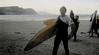 Kevin Butler coming in from surfing | Photo: Bernadette Forde
