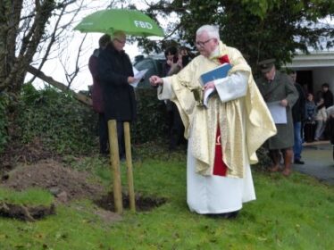 Fr. Heraty blessing the Silver Birch | Photo: Bernadette Connolly