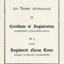 Registered Nurse Tutor 1965 Cert of Registered Nurse Tutor - Sr. Imelda Healy | Source: Her niece Collette Lynskey