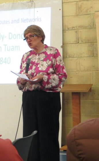 Mary Moran chairperson welcoming people to our event BF Mary Moran, chairperson, welcoming people to the event | Photo: Bernadette Forde