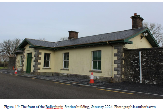 Fig. 15 -The front of Ballyglunin Station building, January 20242024. | Photo: Catherine Forde