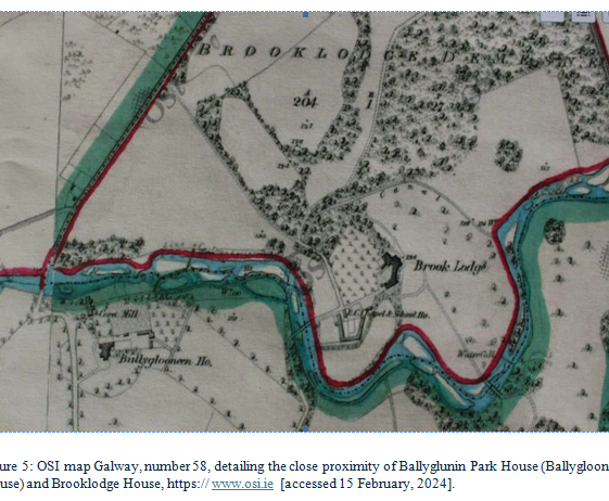 Fig. 5 - OSI Map, Galway, No. 58 detailing the close proximity of Ballyglunin Park House (Ballyglooneen Hse) | Photo: https://www.osi.ie (accessed 15 Feb. 2024)