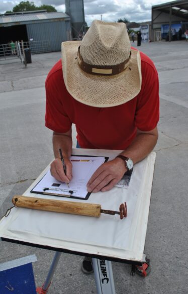 Tom Seale filling out the survey sheet | Christy Cunniffe
