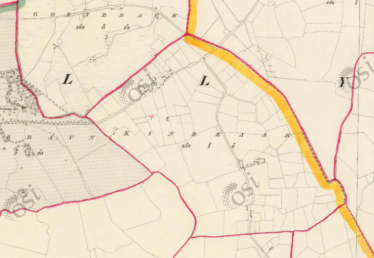 Map showing location of Kinreask Holy Well