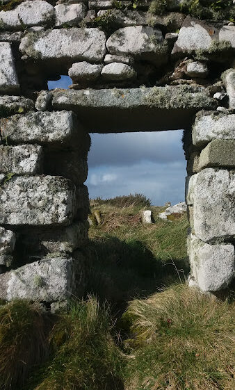 Early medieval chapel door, lintel over large cyclopian masonry. Simple design.St Mathias' overlooking Cloonile Bay | B. Doherty 2022