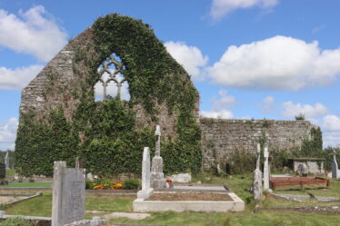 Lancet window in gable wall, St. Kerrills is used by the local school as a symbol on their crest.. Not original. Rebuilt and repointed after collapse in eighties..