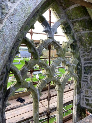 Apex of tracery window during works | Fergal McNamara
