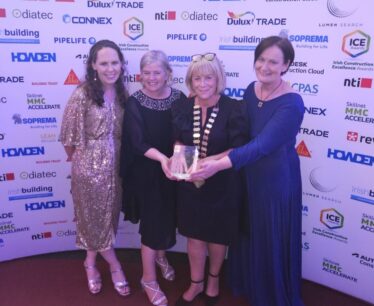 Claire Breen, NMS; Marie Mannion, Heritage Officer, Martina Kinanne, Cathaoirleach, Galway County Council and Bernie Doherty, Galway Community Archaeologist with the Judges' Silver Award for Abbeygormican