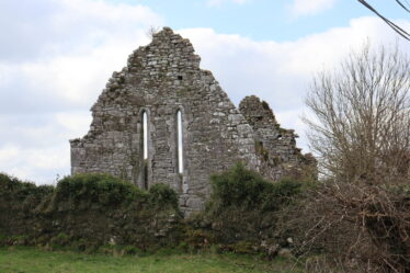 Double light window on the gable of church ruin , Killeely