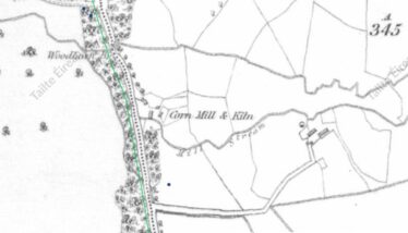 This is a 1st edition ordnance survey map showing the location of the corn mill and kiln at Killaan
