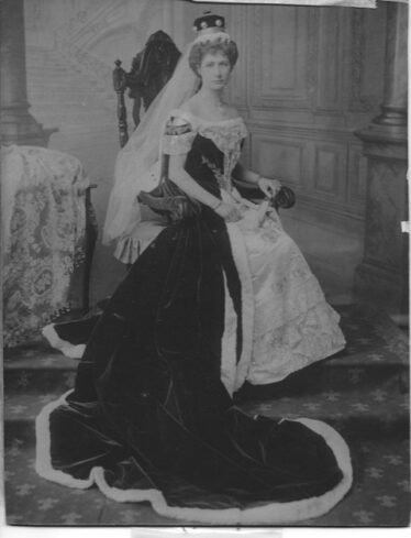 Violet Ashtown wearing Peers Robes for coronation of Edward VII, 1903