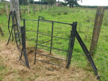 black wrought iron gate