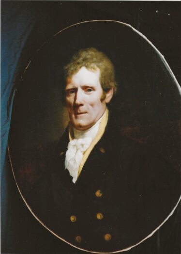 Portrait of Lord AShtown, red hair, white shiirt, double breasted jacket