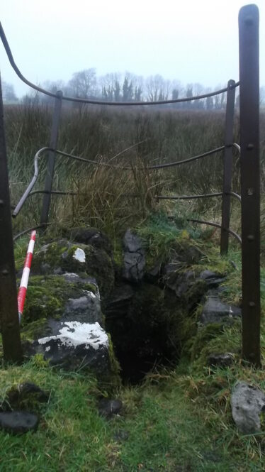 D shaped stone lined well