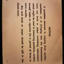 Central Midwives Board Exam Notice Central Midwives Board - Examination No. 159 Feb 1937 London Centre Notice Card (back) | Courtesy of Fr Ray Sweeney