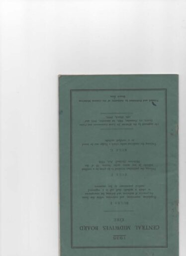 1935 Central Midwives Board Rule Book