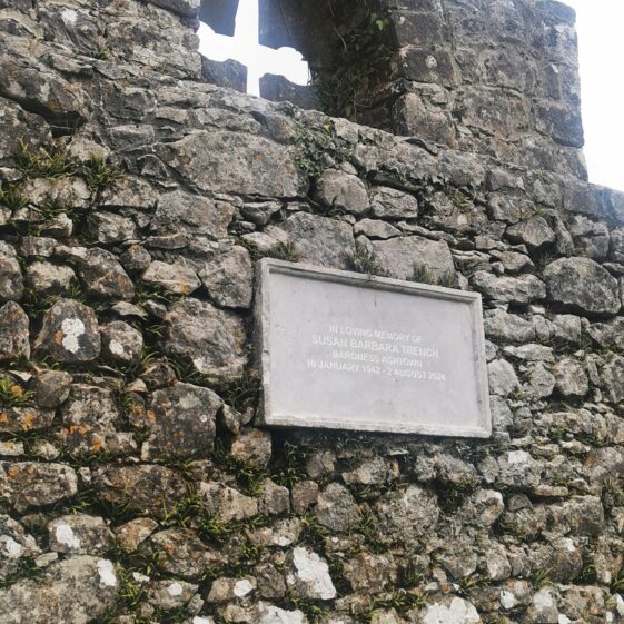 Wall Plaque Plaque erected in memory of Susan Barbara Trench Baroness Ashtown 10th January 1942 - 2nd August 2024