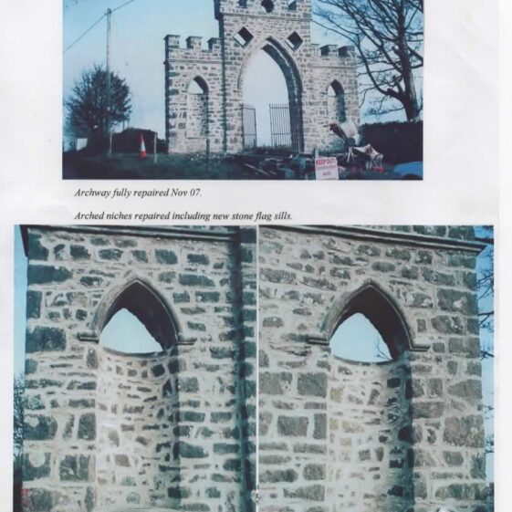 Arhway fully repaired Nov 07 Repair work completed Nov 2007 | Gerry McManus B .Arch.M.Arch.Sc