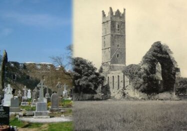 Claregalway Abbey 1800's vs present