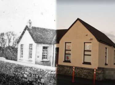 Claregalway National School early 1900's vs present