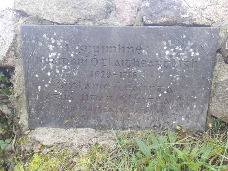 Plaque at Páirc Lár, Spiddal | Moycullen Historical Society