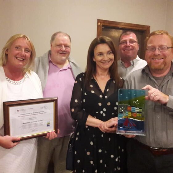 Moycullen Historical Society members Hazel Morrison (PRO), Tomas O'Cadhain (Vice Chairperson), Tara deRenzy, Richard Long and Mark McNally (Chairperson) | Moycullen Heritage