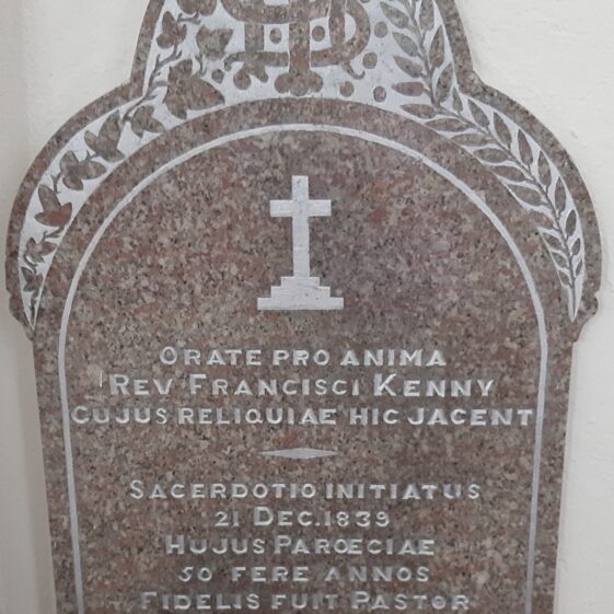 Memorial to Rev F Kenny at the Church of the Immaculate Conception Moycullen | Photo Moycullen Heritage