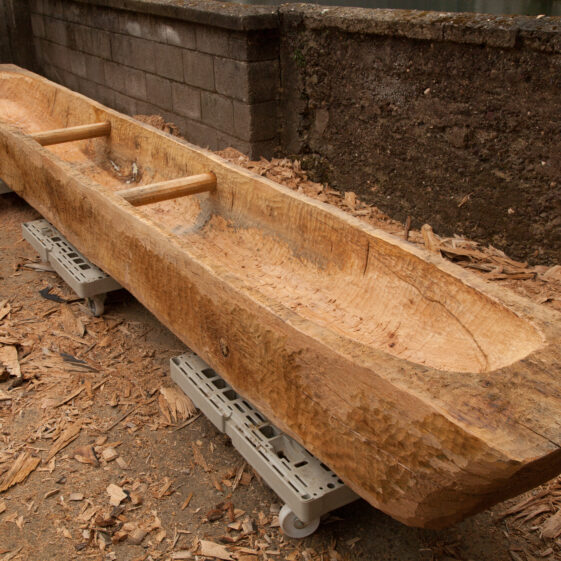 The finished replica Lee's Island Log boat | Photo Credit:  Brian MacDomhnaill