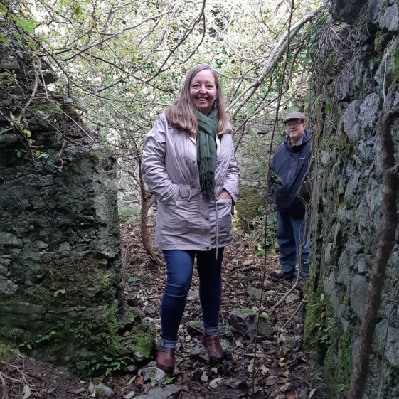 Lisa Harley and her husband Dave visit from Dana Point California to walk the ruins of an ancestral homestead Lisa Harley and her husband Dave visit from Dana Point California to walk the ruins of an ancestral homestead | Moycullen Heritage