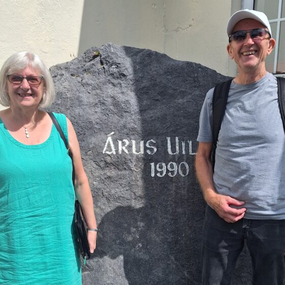 20230725_143130 Cath and Michael Pye visit from St. Helen's near Liverpool. Cath's ancestors were Connor of Tawny Beg. 26 July 2023 | Moycullen Heritage
