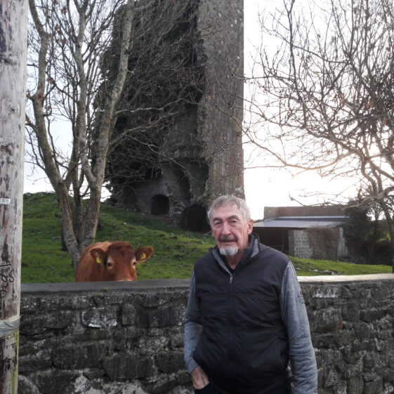Jim Hollarn visits Tullokyne Castle Moycullen from San Diego. This castle was supposedly built for an heiress of the O'Halloran clan. Jim Hollarn visits Tullokyne Castle Moycullen from San Diego. This castle was supposedly built for an heiress of the O'Halloran clan. | Moycullen Heritage