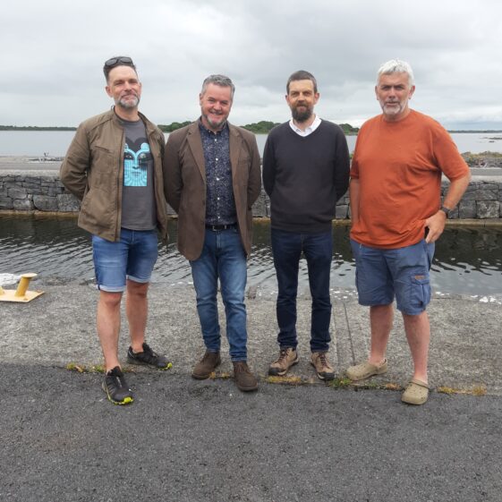 Pallasboy Project team Dr Ben Gearey, Mark Griffiths and Brian MacDomhnaill with diver Jimmy Lenehan link with Moycullen Heritage to launch replica Lee's Island Log boat Pallasboy Project team Dr Ben Gearey, Mark Griffiths and Brian MacDomhnaill with diver Jimmy Lenehan link with Moycullen Heritage to launch replica Lee's Island Log boat | Moycullen Heritage