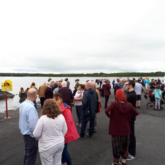 Awaiting the Launch of the Lee's Island 5 replica logboat | Moycullen Heritage