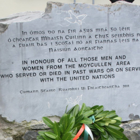 Commemoration Stone, situate in boundary wall by public pathway outside Áras Uilinn | Moycullen Heritage