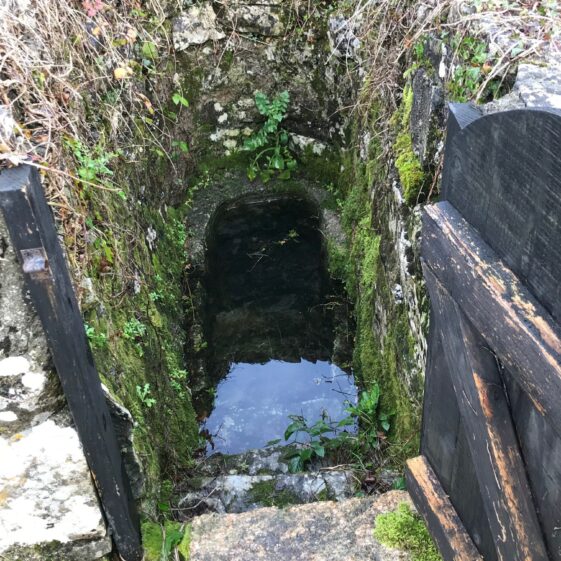 The well at Thumnasragh showing the steps and surrounding wall constructed by William Connell in the 1920s. | Photo Courtesy John Connell