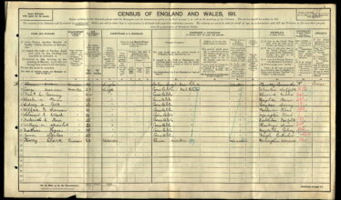 1911 Cenus Canning Town Police Barrack 
