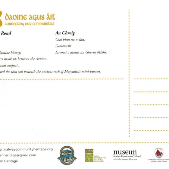 Reverse side of Moycullen's selected postcard as part of National Museum's   Heritage Postcard Collection. | Moycullen Heritage