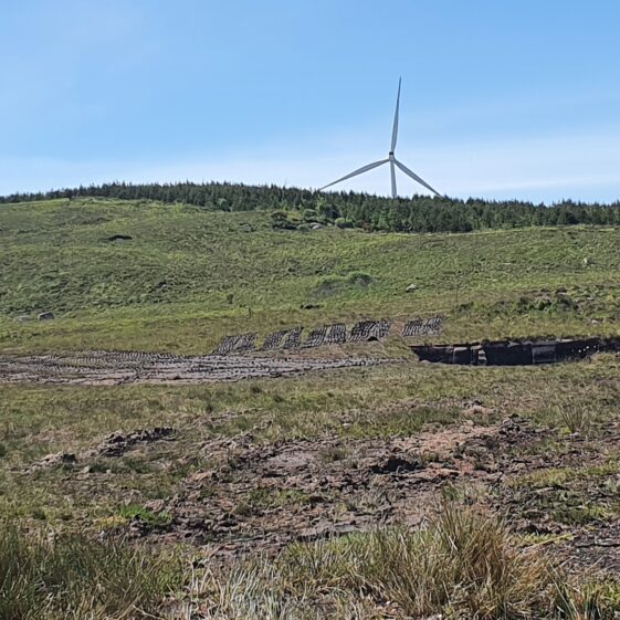PPW 13 (6) Loughwell Bog with Knockalough windfarm in the background | Moycullen Heritage