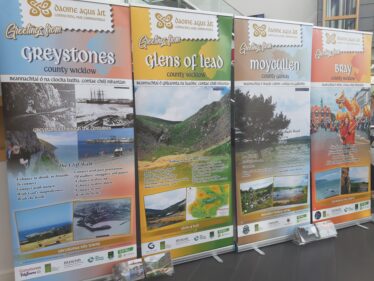 Moycullen Heritage Banner as part of the Daoine Agus Ait project display at CAHG Conference 2022