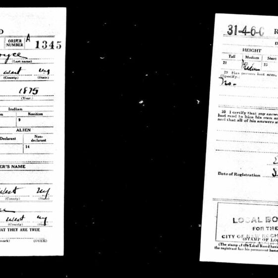US WWI Draft Registration Card of John Joyce