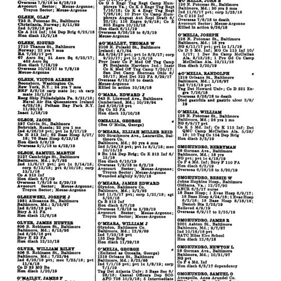 Maryland in the World War 1917-1918  | Military and Naval Service Records Vol II